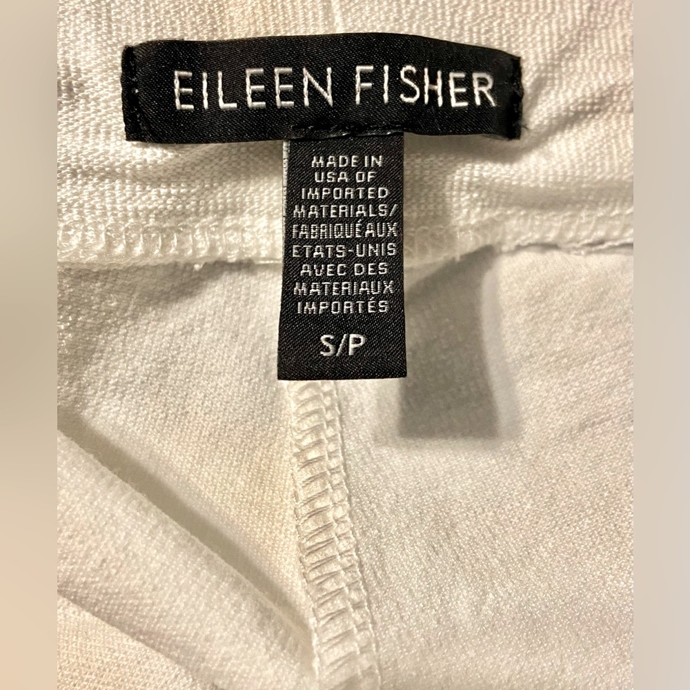 EILEEN FISHER White Viscose Blend Straight Leg Stretch Travel Pants Size SP - Picture 2 of 4